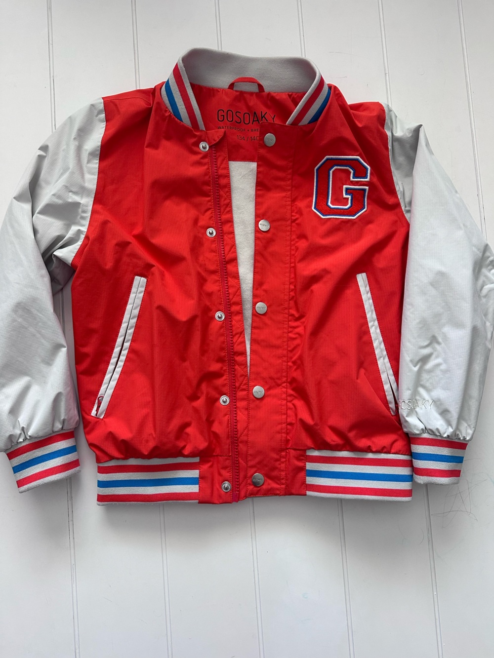 Red & White Kids' Varsity Jacket